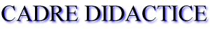 CADRE DIDACTICE
